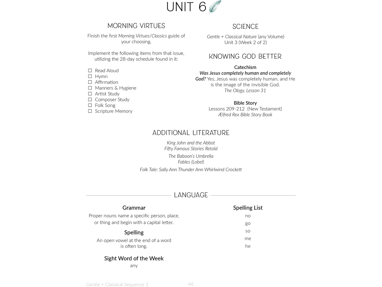 Gentle + Classical Sequence 1 Teacher