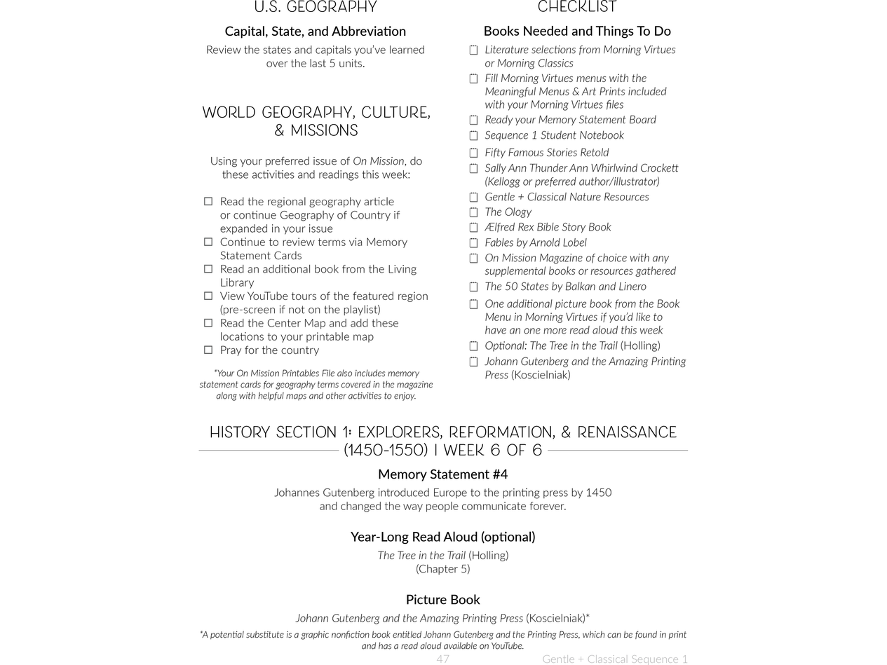 Gentle + Classical Sequence 1 Teacher