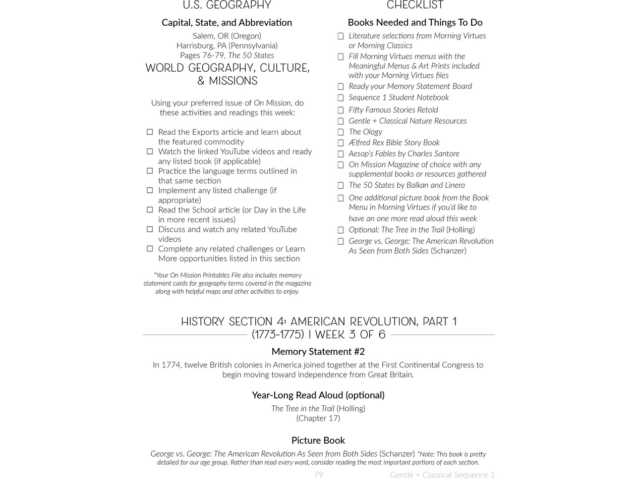 Gentle + Classical Sequence 1 Teacher