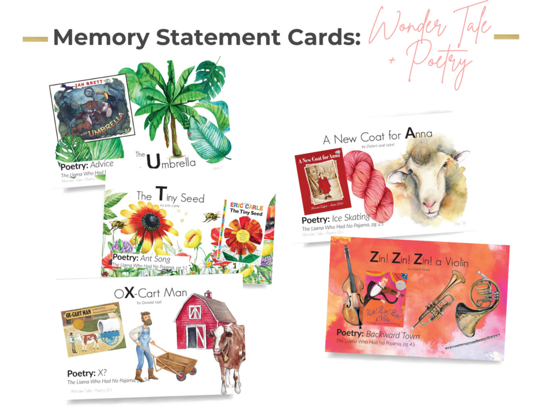 Preschool Wonder Tale + Poetry Memory Statement Cards (DIGITAL)