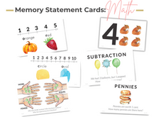 Load image into Gallery viewer, Preschool Math Memory Statement Cards (DIGITAL)
