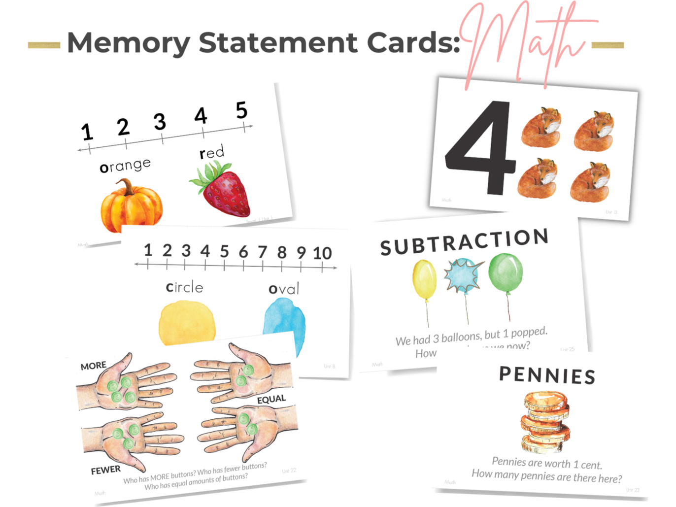 Preschool Math Memory Statement Cards (DIGITAL) The Gentle + Classical Press Preschool Math Memory Statement Cards (DIGITAL) The Gentle + Classical Press