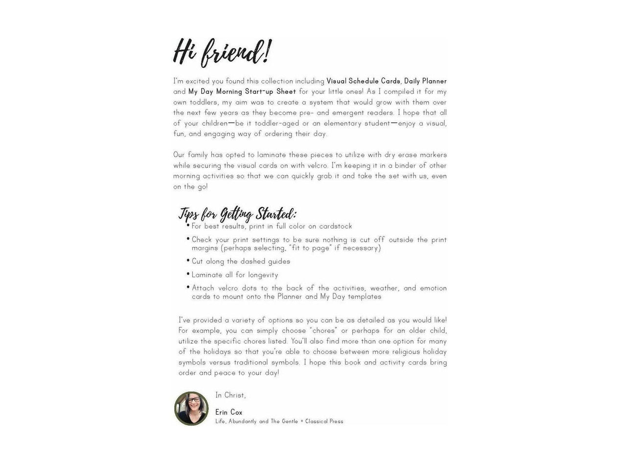 Visual Schedule Cards + MY DAY Planner (DIGITAL)