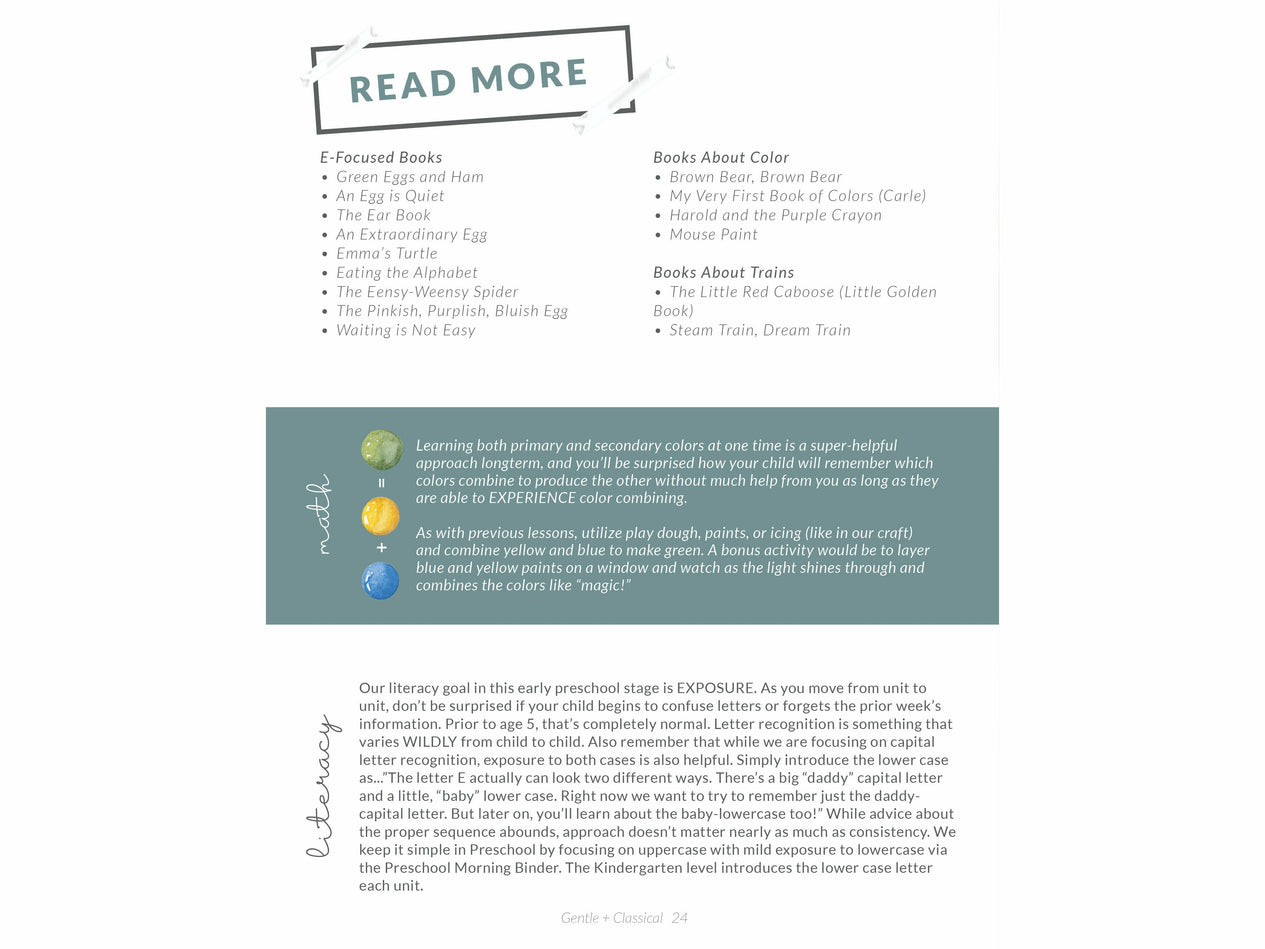 Preschool Handicraft + Activity Guide