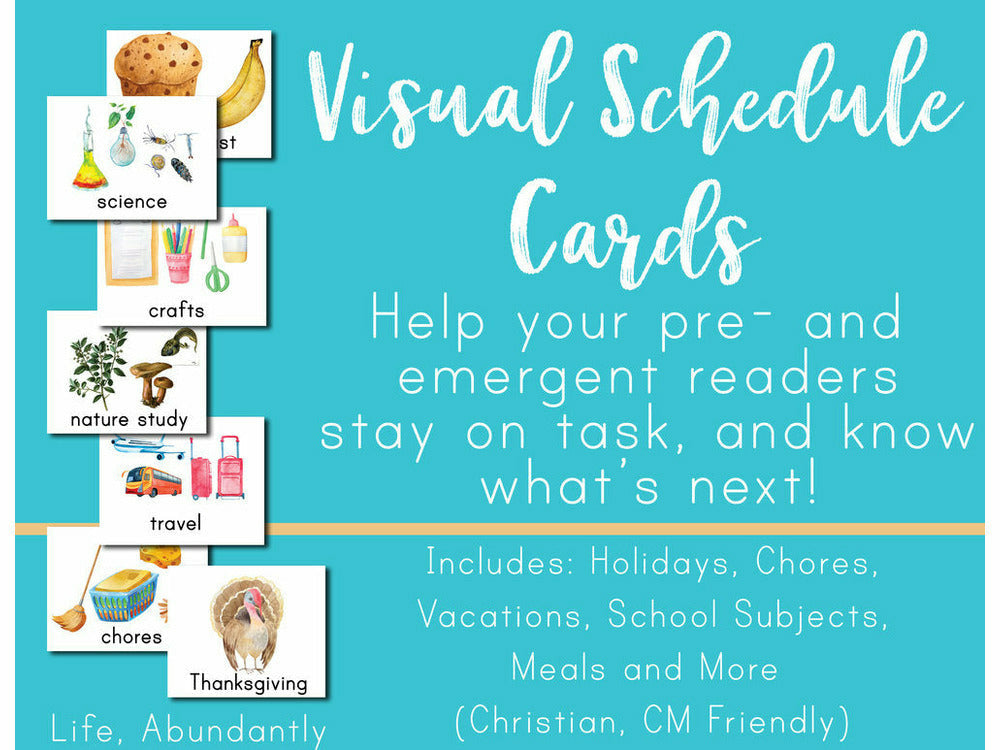 Visual Schedule Cards + MY DAY Planner (DIGITAL)